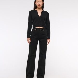 Abercrombie & Fitch Black 90's Relaxed High Rise x-long